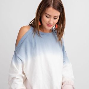 Ombré Dye cold shoulder pullover